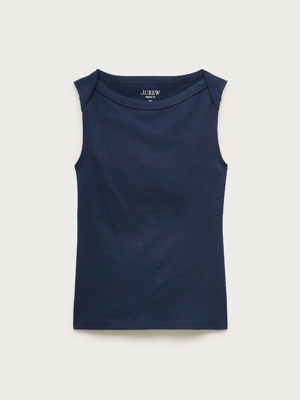 NWT J.Crew Perfect-fit boatneck tank top Size Large Navy
